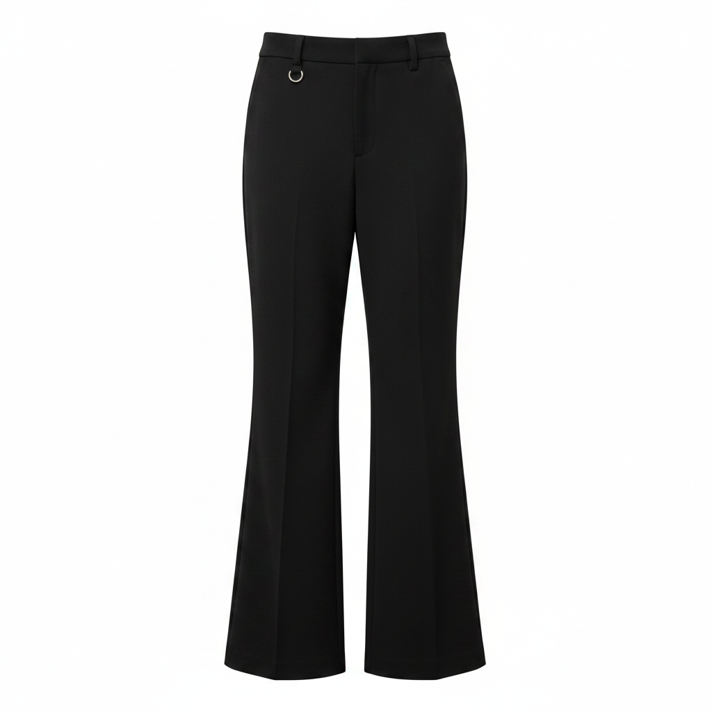 Men's Black Wide-Leg Palazzo Trousers – Ghost Mannequin Front View