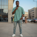 Mint Green Oversized T-Shirt – Model Shot