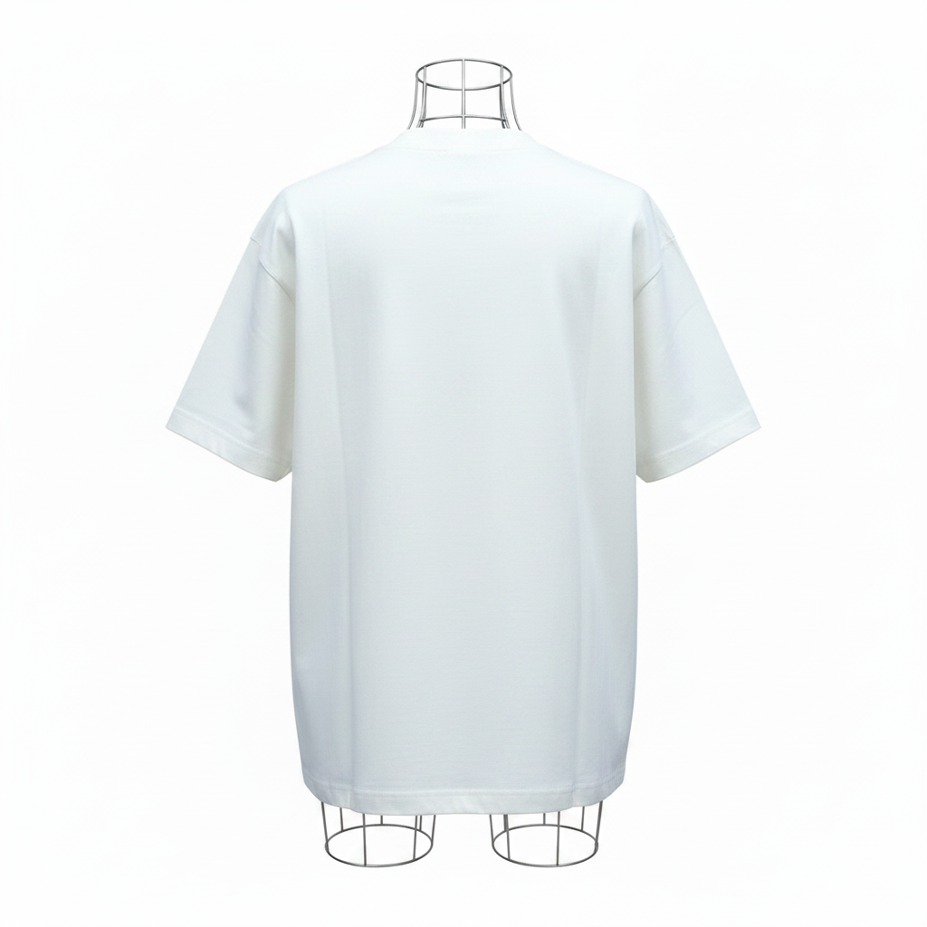 White Pleasing Graphic Oversized Tee - Ghost Mannequin Back