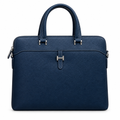 Navy Grained Leather H-Clasp Executive Briefcase – Catalog Shot