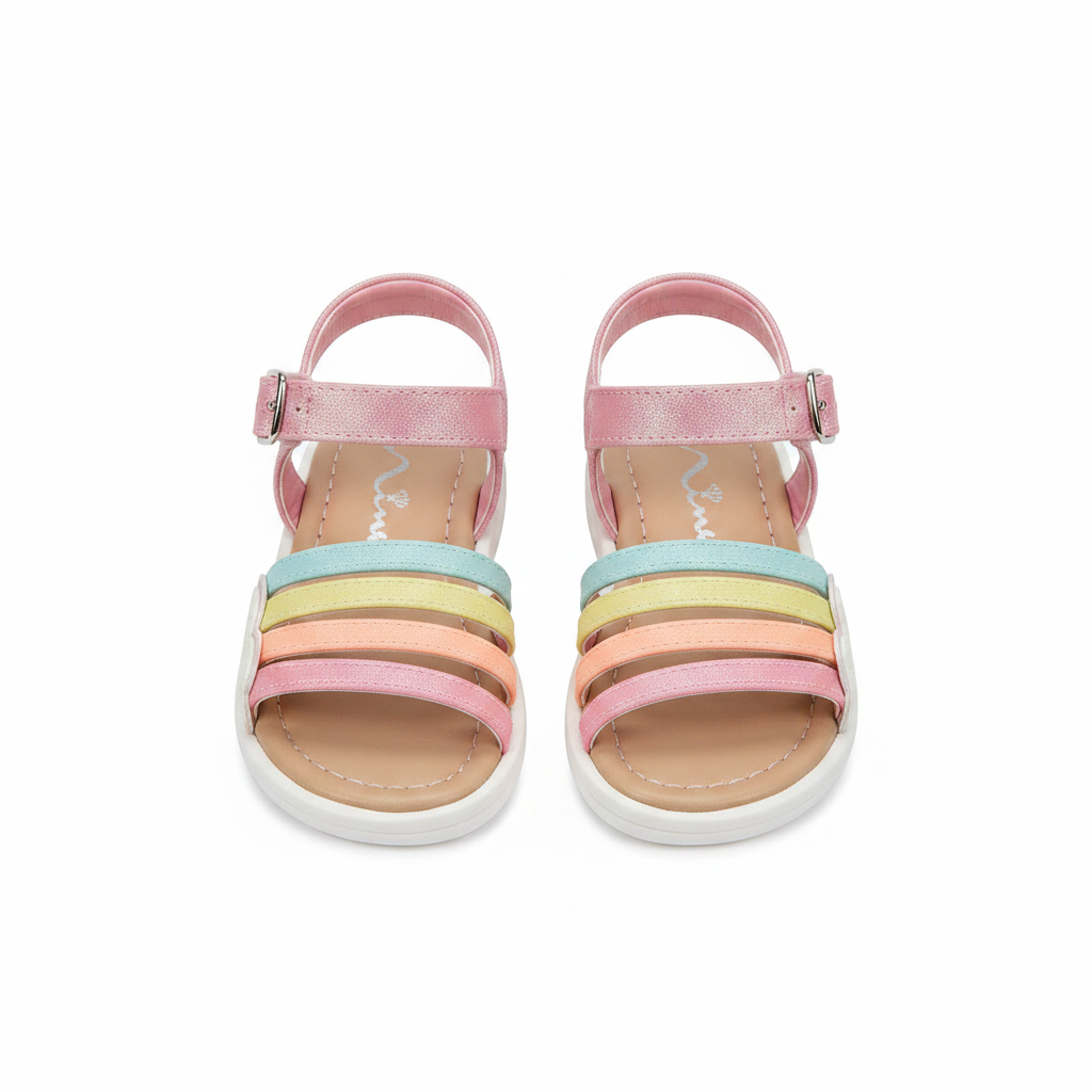 Girls Rainbow Stripe Buckle Sandal – Ghost Mannequin