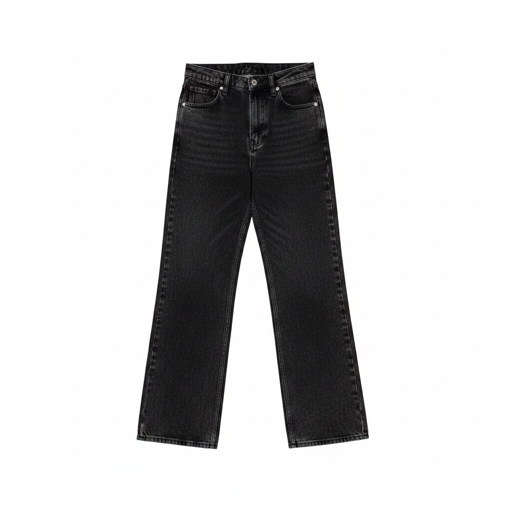Ghost mannequin — Women's Dark Acid-Wash Wide-Leg Denim Jeans