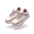Women's White & Pink Two-Tone Platform Sneaker - Ghost Mannequin Pair