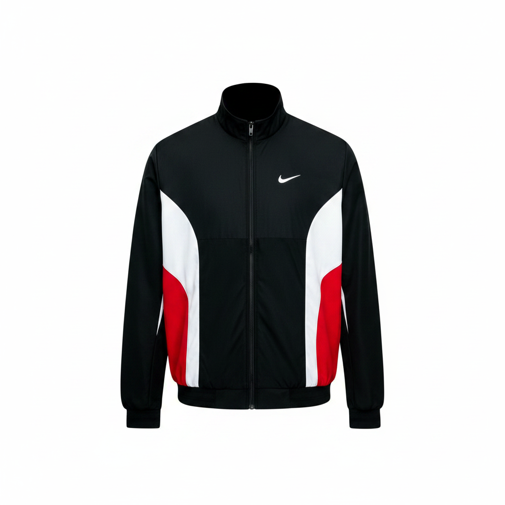Men's Black White Red Colour-Block Athletic Track Jacket – Ghost Mannequin