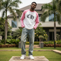 Men's Gothic Print Raglan Long Sleeve Shirt – Nigerian Male Model Shot