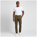 Dockers Khaki Chino Trousers Olive - Model Front