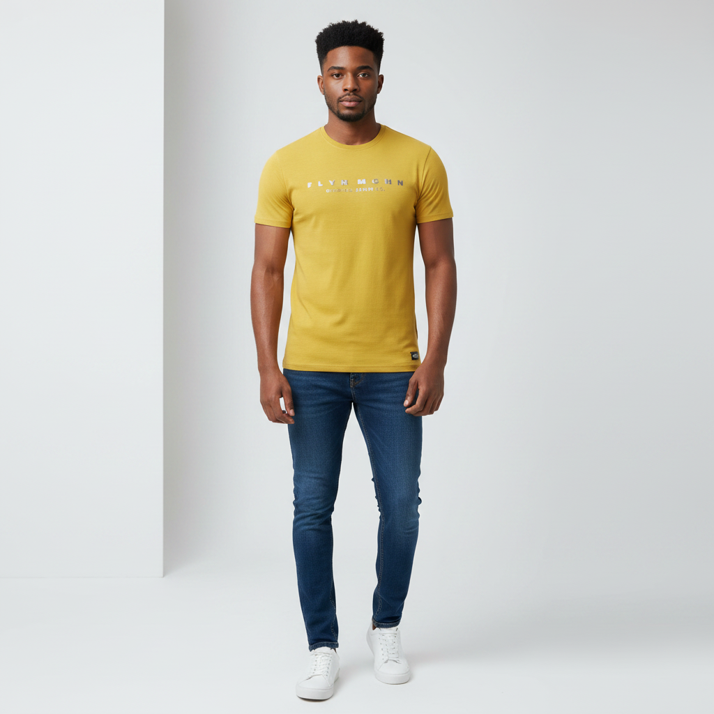 Mustard Graphic Tee - Model Front View