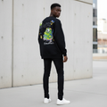 Male model wearing black Monsters StreetTrend's graphic sweatshirt back view