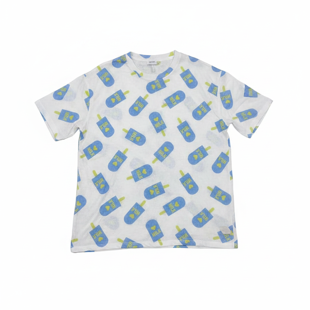 White Popsicle Print Short-Sleeved Shirt - Ghost Mannequin