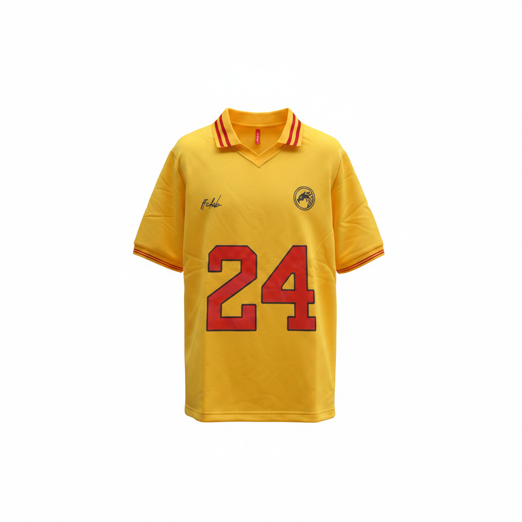 Ghost mannequin – God Favour Fchub No.24 Yellow Football Polo Jersey