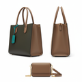 Women's Taupe 2-in-1 Bag Set – Ghost Mannequin Front & Side View