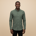 Olive Green Long Sleeve Shirt - Front Model View