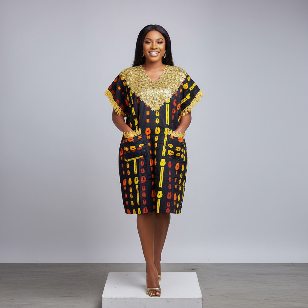 Short Bubu Gown – Model Shot
