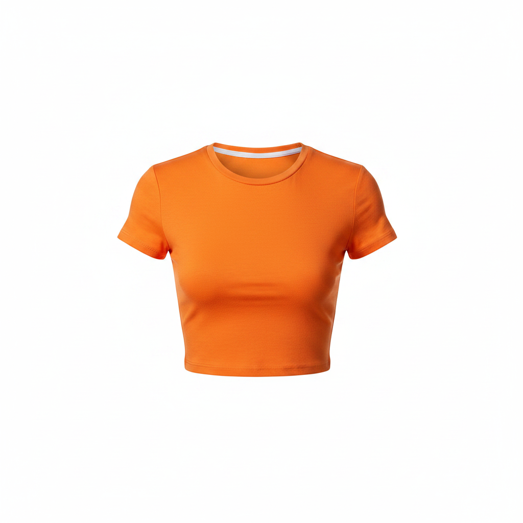 Women's Fitted Crop Top – Ghost Mannequin Orange