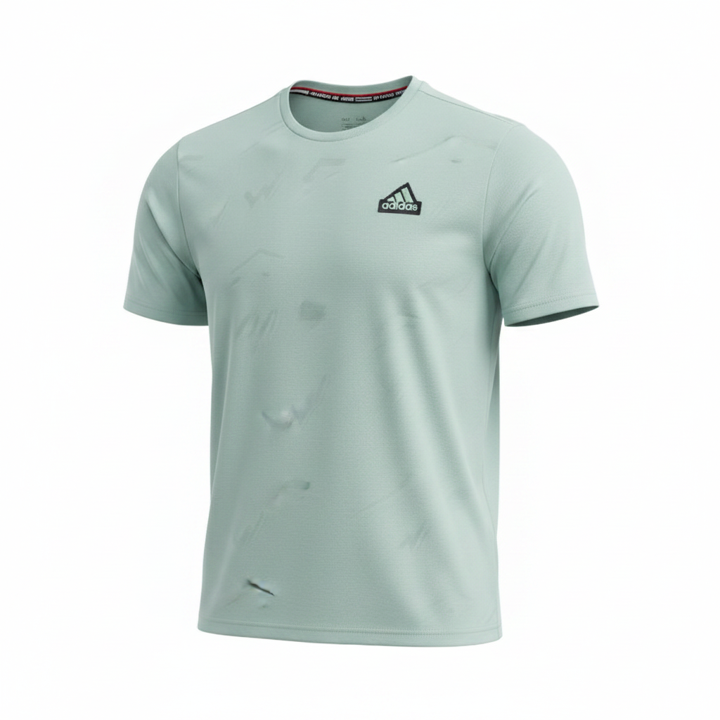 Men's Mint Green Sports Crew-Neck Performance T-Shirt – Ghost Mannequin View