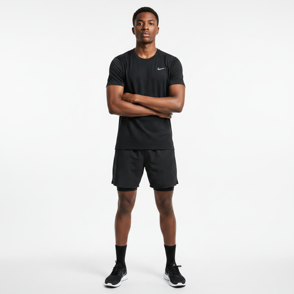 Nike Black Dri-FIT Training Shorts – Model Shot
