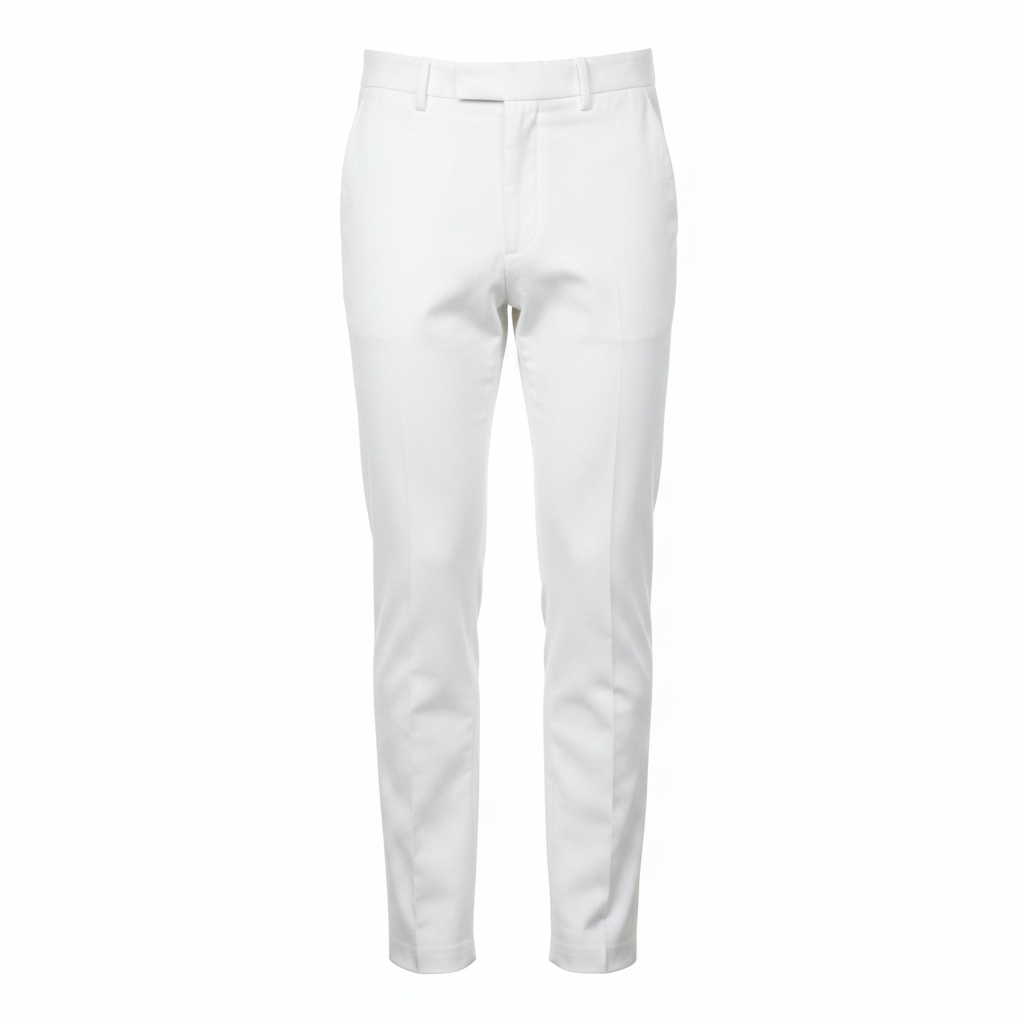 Men's Slim Straight-Leg Trousers – Ghost Mannequin White