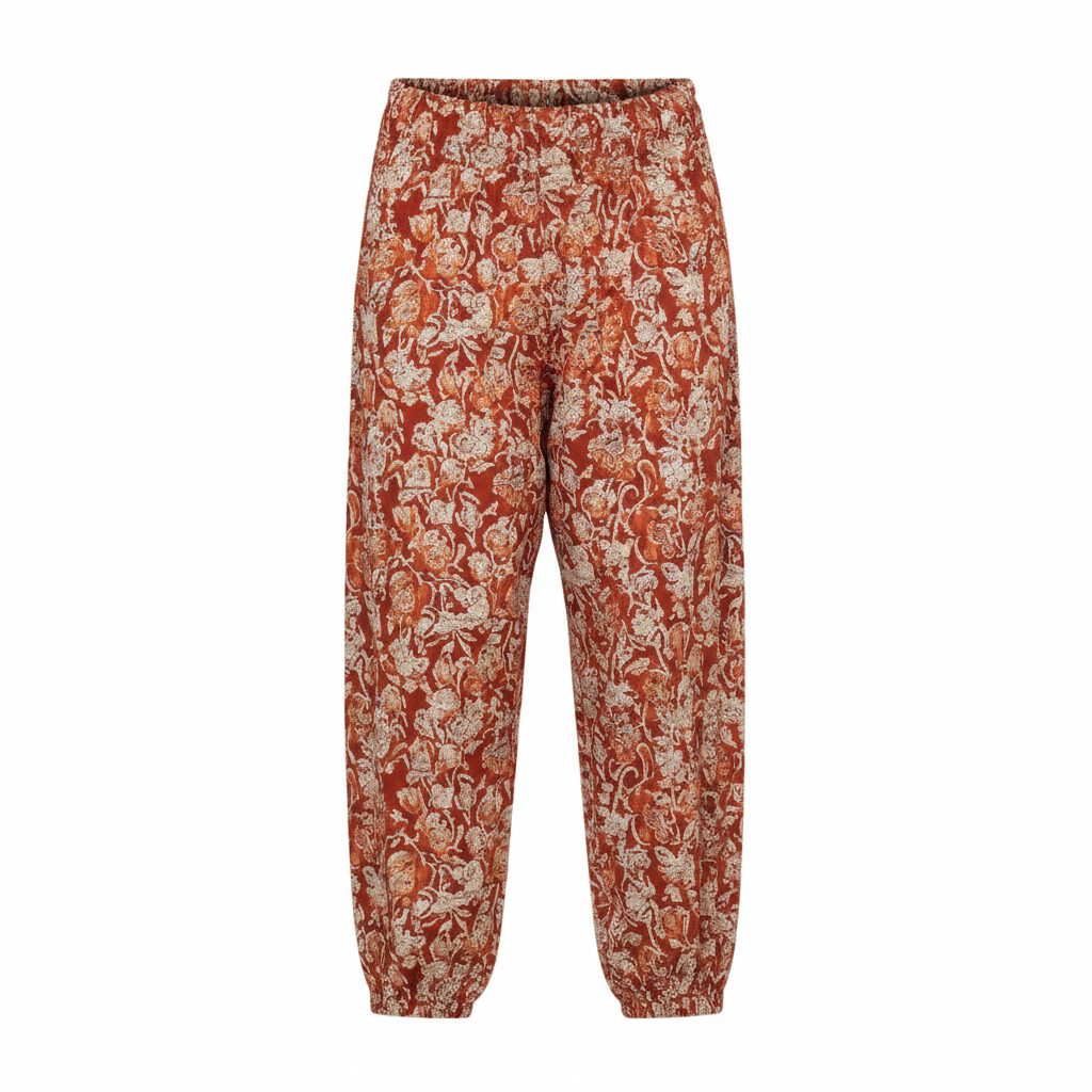 Ghost mannequin — Women's Rust Paisley Print Harem Trousers