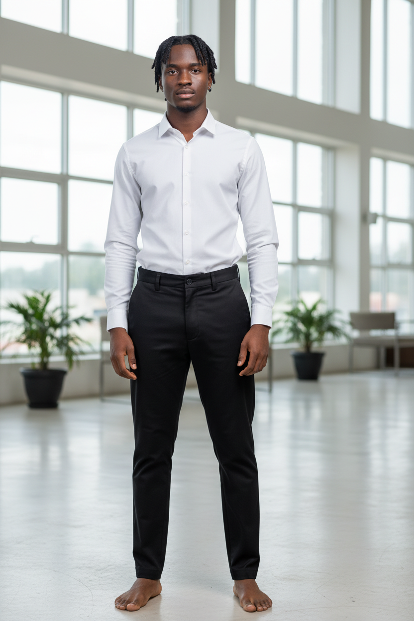 Black Slim-Fit Chino Trousers for Teens