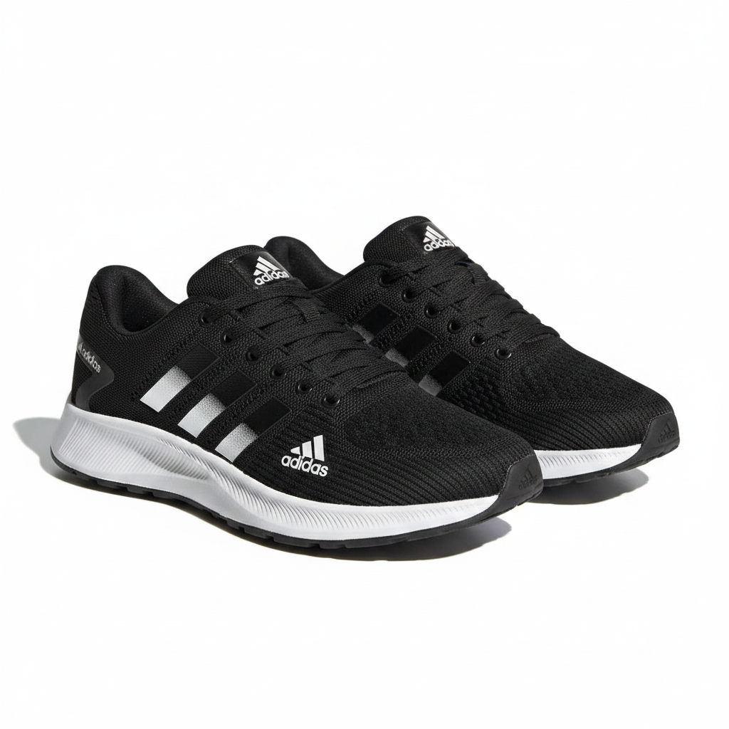Adidas Black & White Running Sneaker - Ghost Mannequin