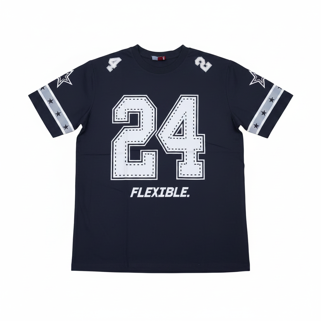Navy Varsity 24 Graphic Short-Sleeved Shirt - Ghost Mannequin Front