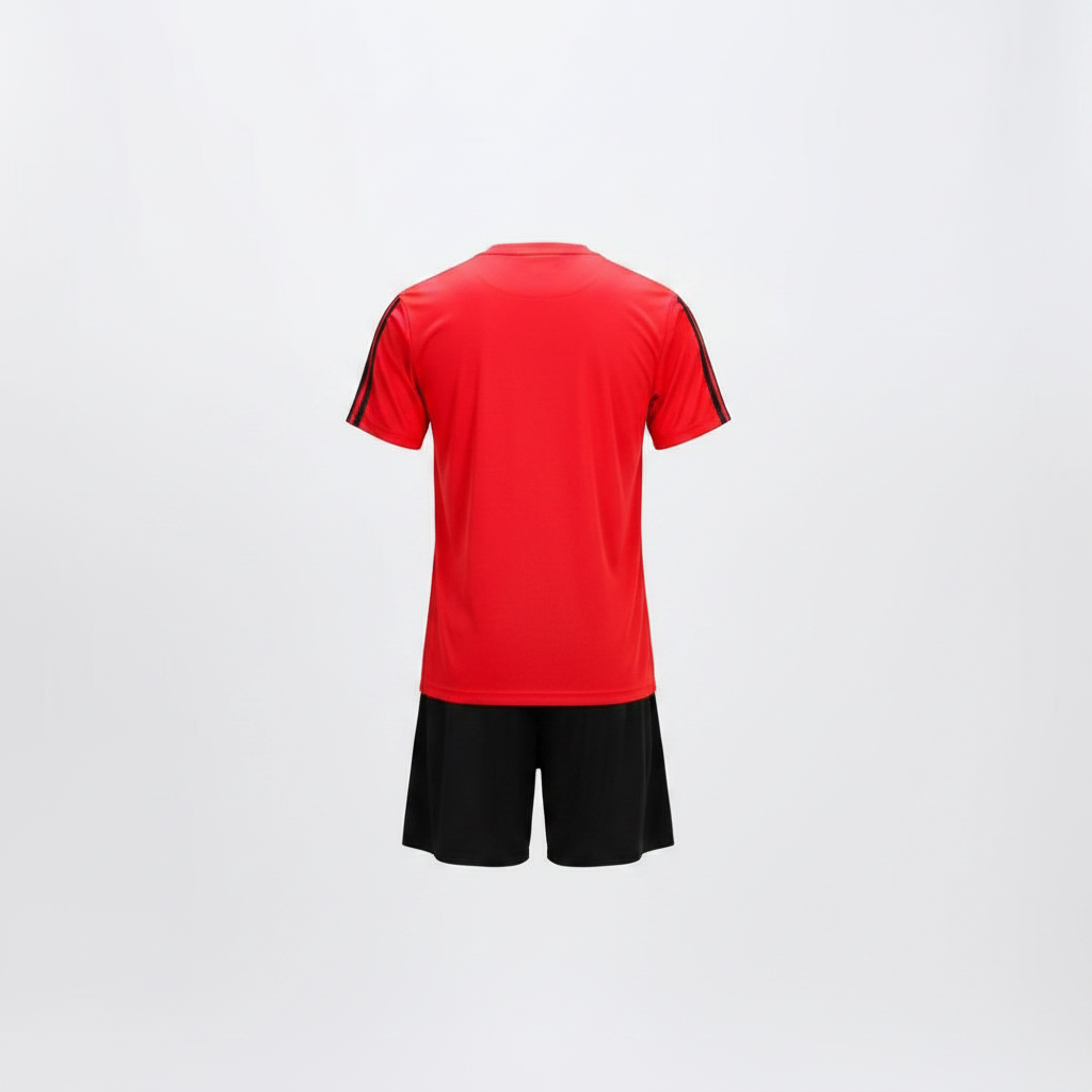 Red Graphic Sports Set - Ghost Mannequin Back