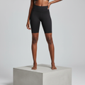 Black Biker Shorts - Model Front View