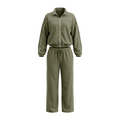 Olive contrast-piping tracksuit set on an invisible mannequin