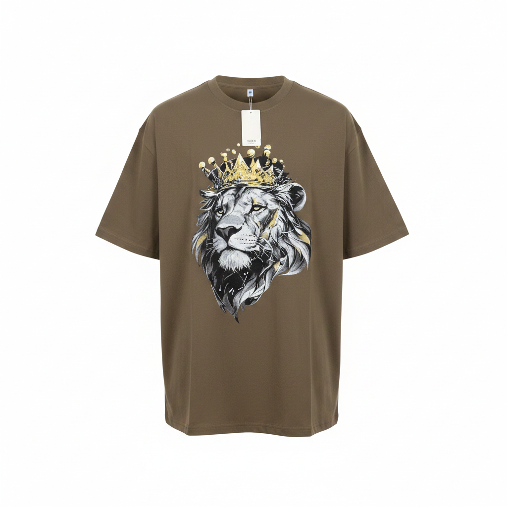 Josh Collections Crowned Lion King Graphic Tee Khaki – Ghost Mannequin