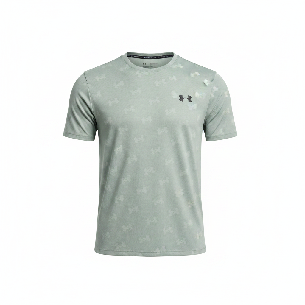 Men's Light Grey Cross-Pattern Sports Crew-Neck Performance T-Shirt – Ghost Mannequin View