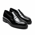 Black Patent Leather Penny Loafer - Ghost Mannequin