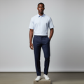 Light Blue Pinstripe Short-Sleeved Shirt - Model Shot