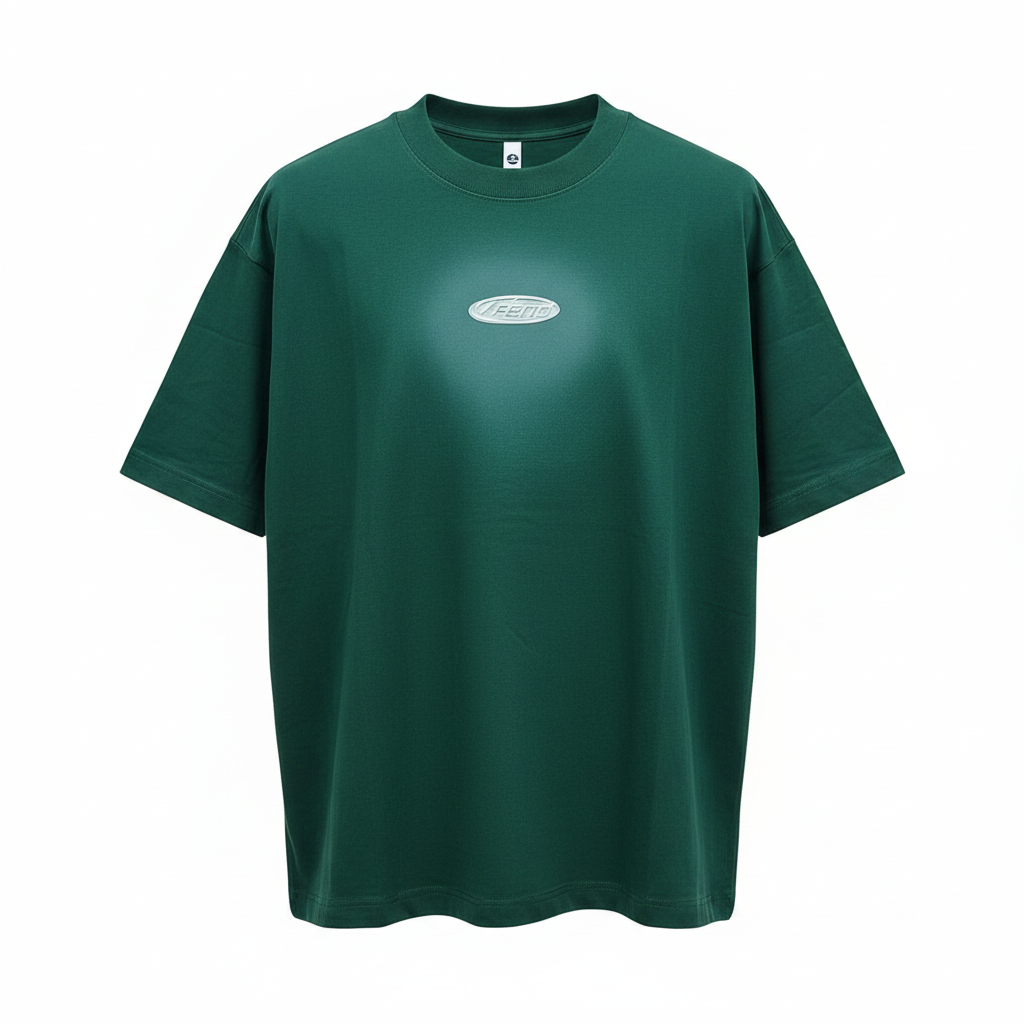 Forest Green Oversized T-Shirt - Ghost Mannequin Front