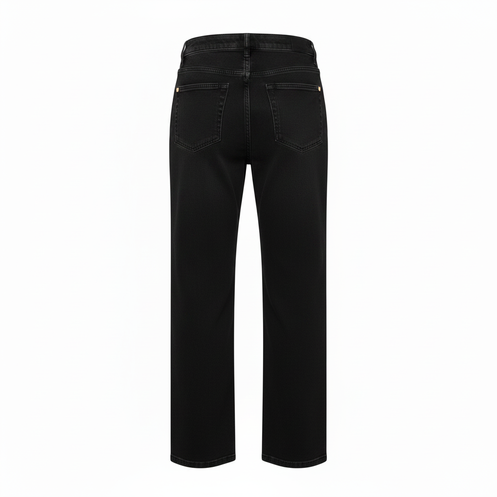 Black High-Waist Wide-Leg Jeans – Ghost Mannequin Back