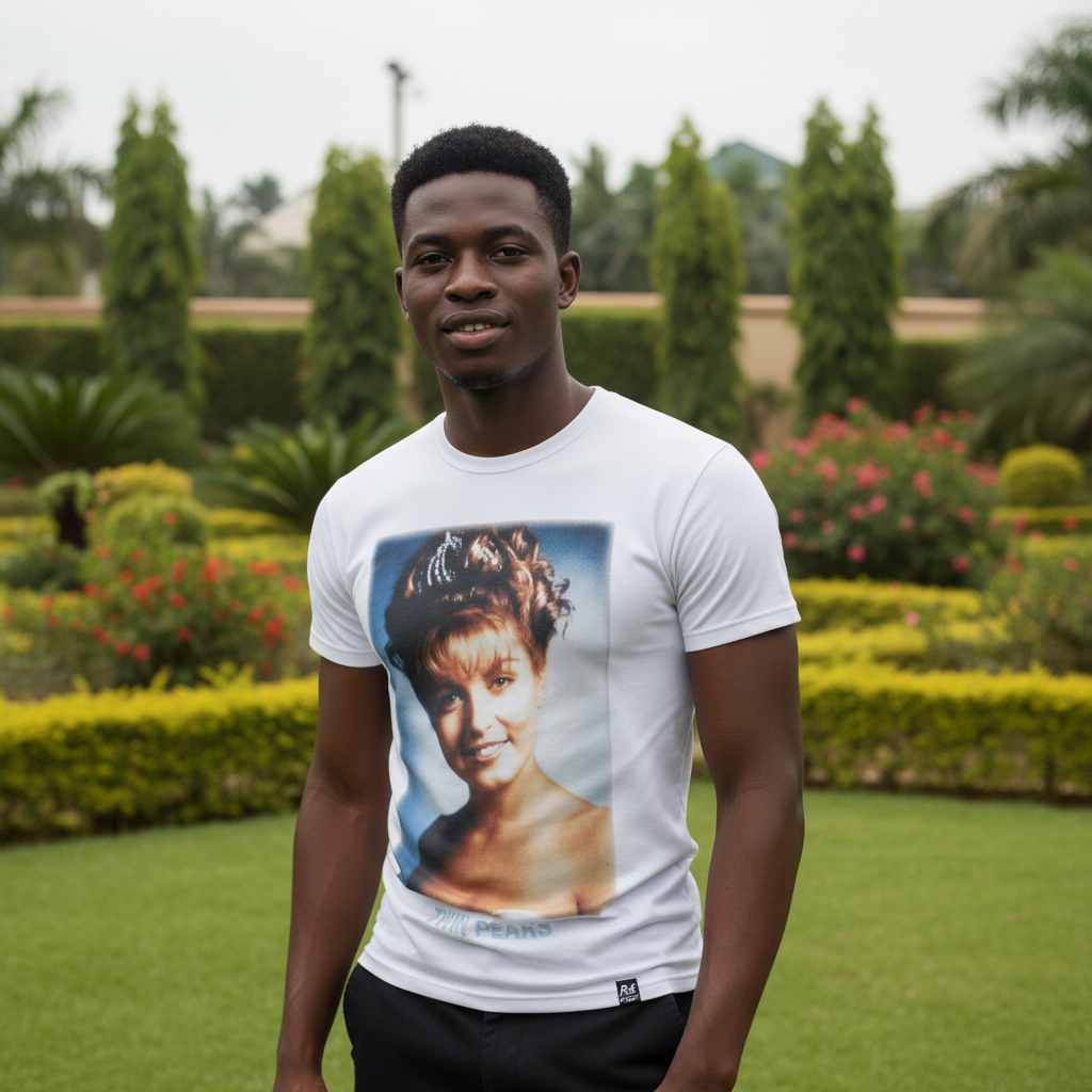 Twin Peaks Portrait Graphic Tee – White on model