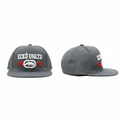 Slate grey Eckō Unltd rhino flat-brim snapback – ghost mannequin front and side view