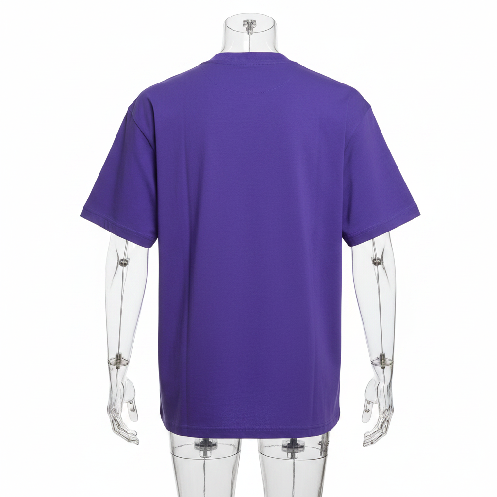 Purple Amiri Beverly Hills Crest Logo Short-Sleeved Shirt - Ghost Mannequin Back