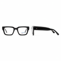 Unisex solid black bold square frame optical eyeglasses – front and side view on white background