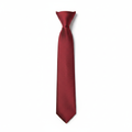 Men's crimson red solid satin woven necktie flat lay product shot