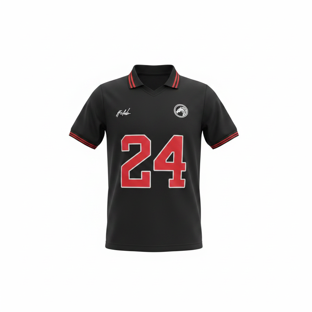 Ghost mannequin – God Favour Fchub No.24 Black Football Polo Jersey