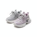 Girls' grey and lavender bunny charm chunky sneakers ghost mannequin view