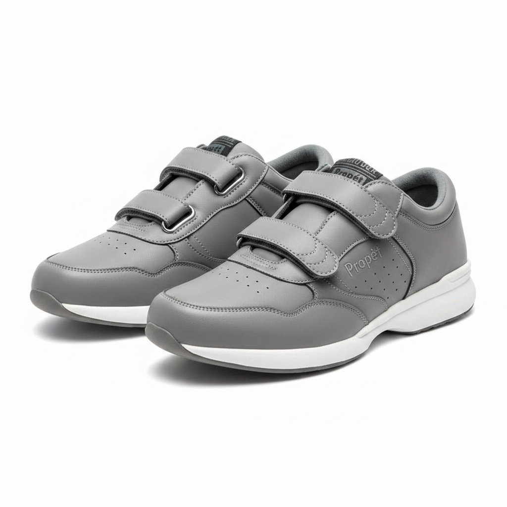 Propét Men's Ash Grey Double Velcro Sneaker – Ghost Mannequin