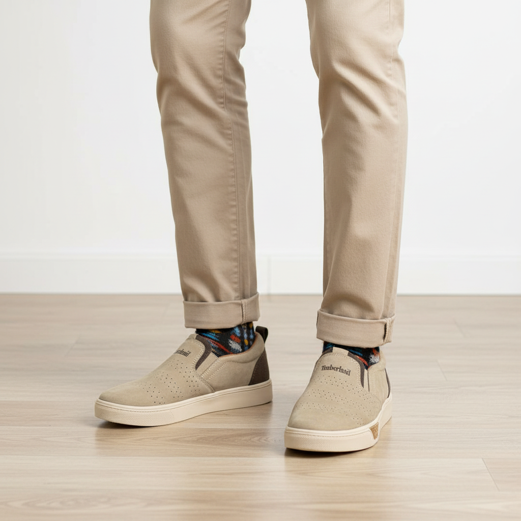 Timberland Sand Perforated Suede Slip-On Sneaker - Model Shot