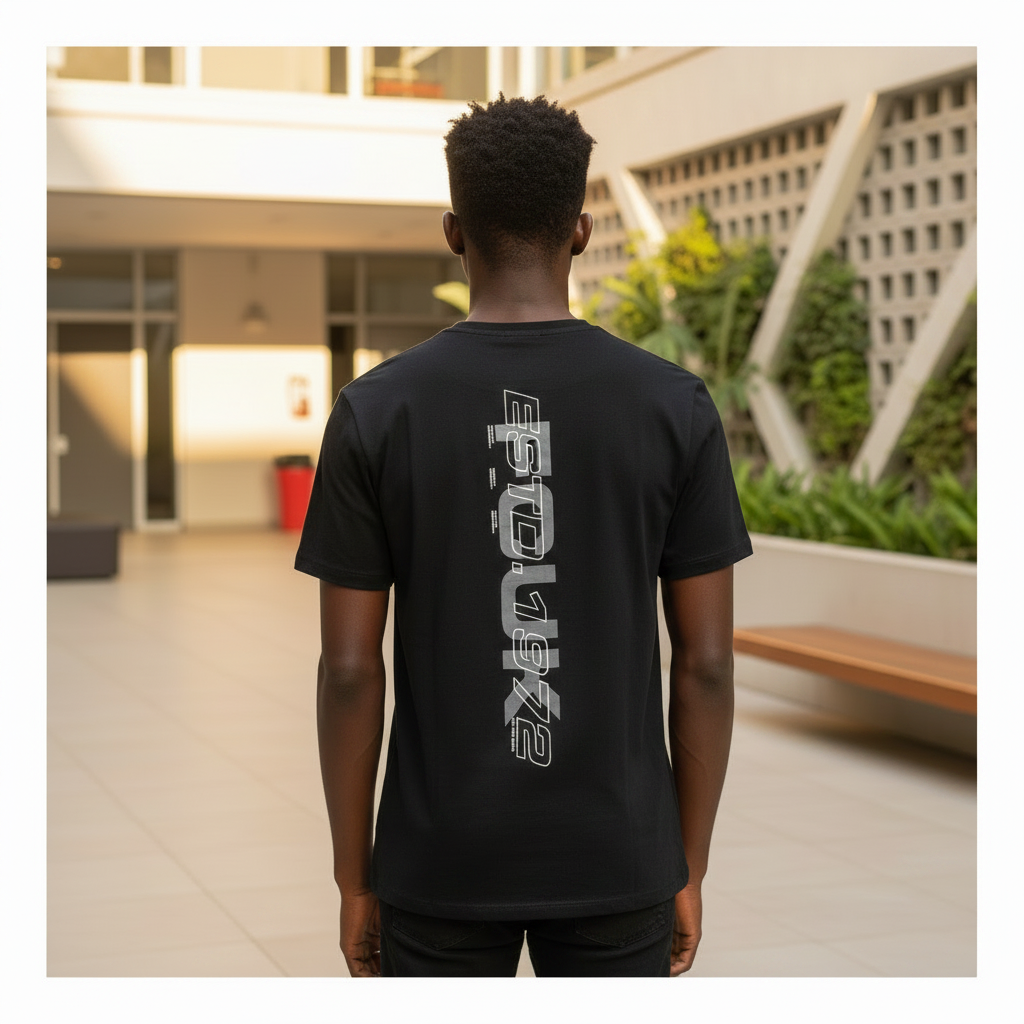 FCUK Graphic Tee Black – Back Model View