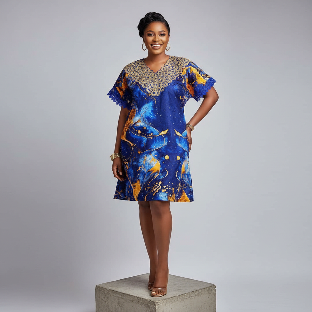 Short Bubu Gown – Model Shot