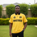 Men's Yellow Together Graphic Polo Shirt - Nigerian Male Model