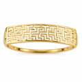 Gold Greek Key Lattice Wide Hinged Bangle – Catalog Shot