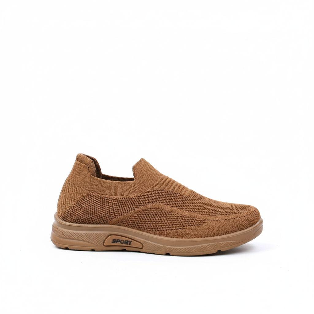 Flyknit Slip-On Walking Sneaker Tan - Ghost Mannequin