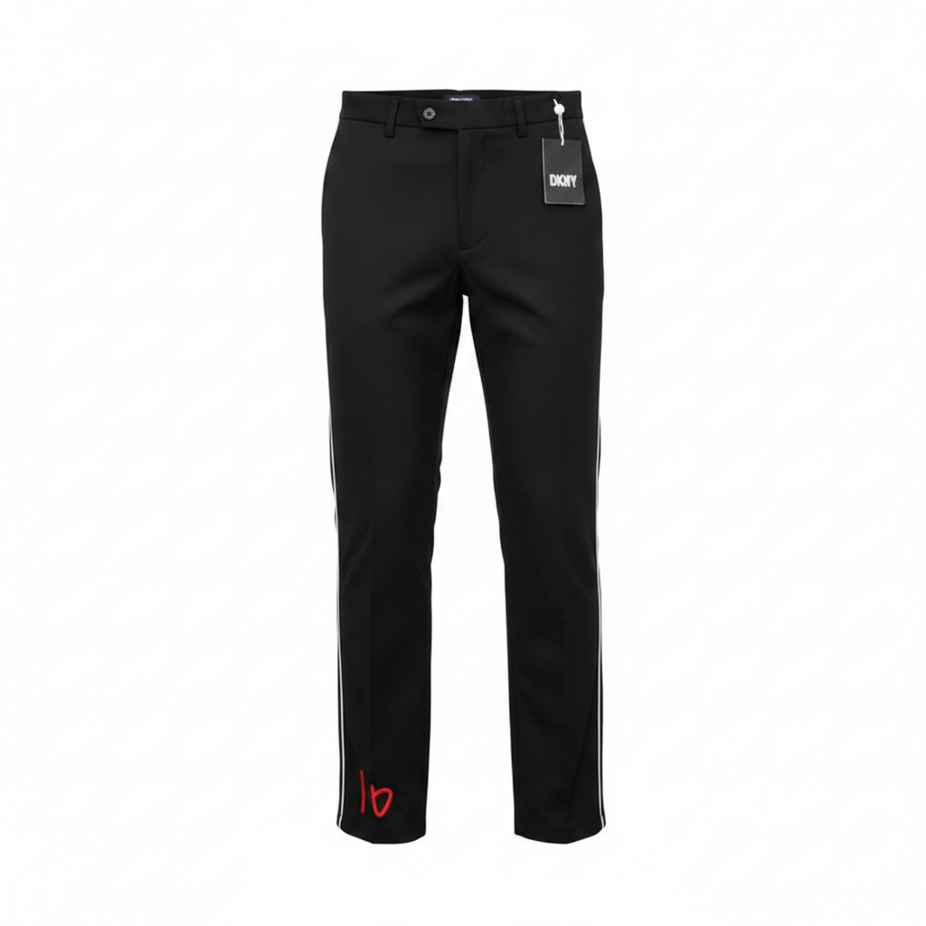 Men's Black Side-Stripe Straight-Leg Trousers – Ghost Mannequin