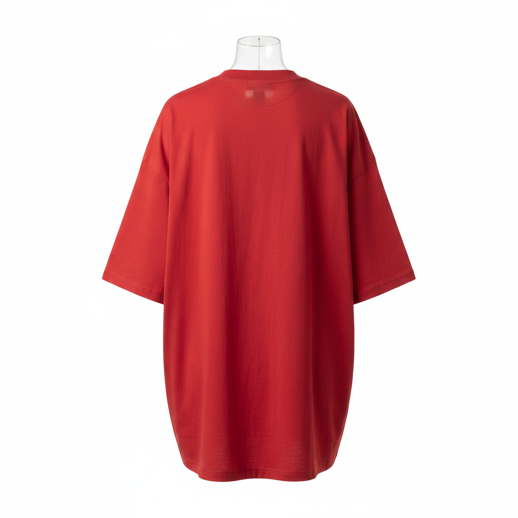 Red Seventeen Graphic Oversized Tee - Ghost Mannequin Back